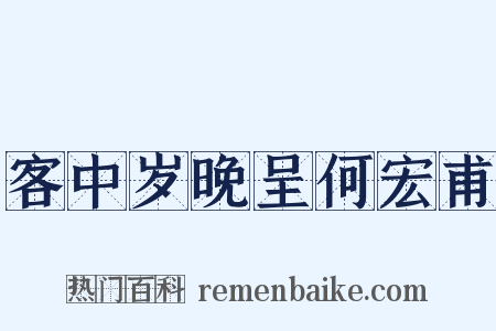 客中岁晚呈何宏甫是什么意思的图片
